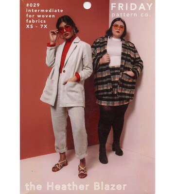 The Heather Blazer XS-7X Friday Pattern Co Sewing Pattern Oversized Fit Jacket