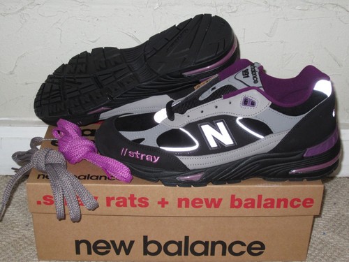 Stray Rats x New Balance M991SRP 991 Black Grey Purple Men's Size 10 NEW! 2021 - Picture 2 of 10