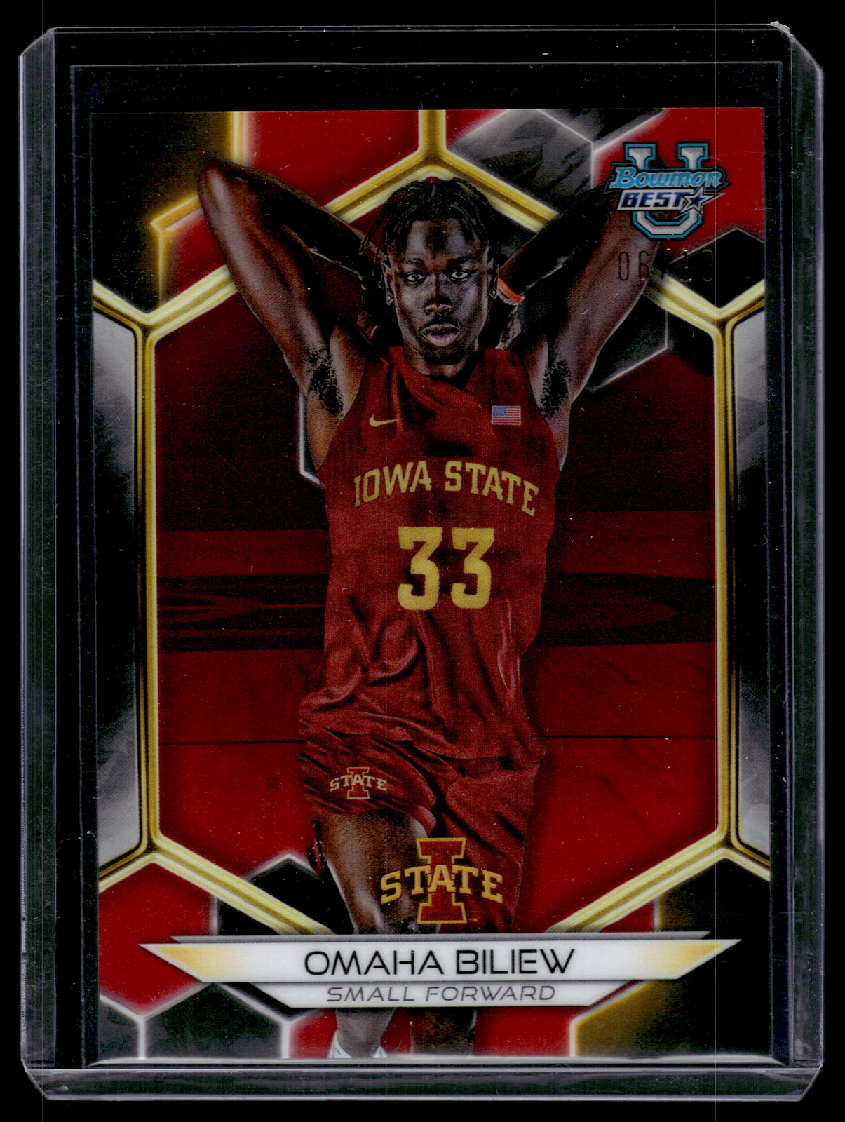 Omaha Biliew 2023-24 Bowman Best University Red Refractor Card /10 #31