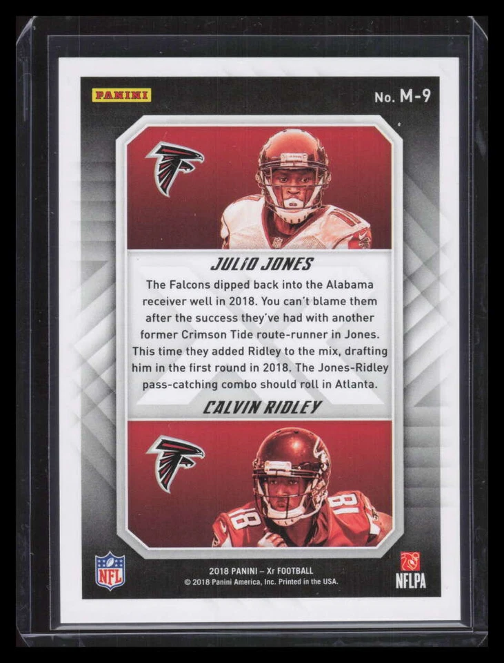 2018 Panini XR Mirrored Red 9 Julio Jones Calvin Ridley Rookie 13/35 - Image 2 of 2