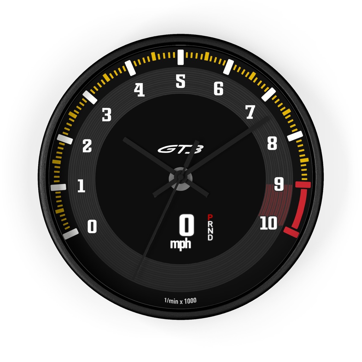 Porsch Inspired GT3 Tachometer Wall Clock - Father's Day