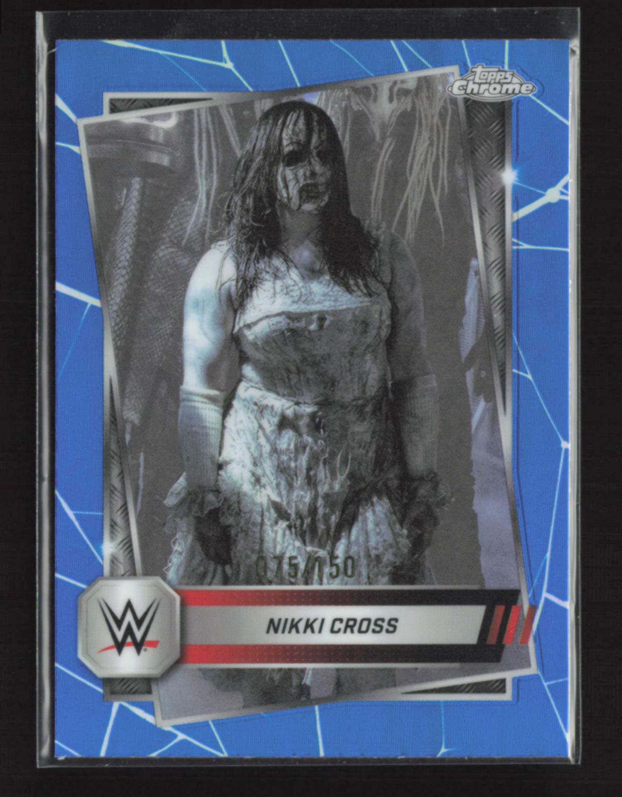 Nikki Cross 2025 Topps Chrome WWE Blue Refractor 075/150 [bmm27