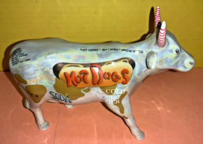 2000 Cow Parade Hot Dog Cow No. 9158 w/ Box AS IS