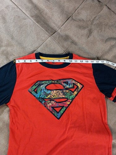 Superman Boy's Camo Orange Long Sleeve T-Shirt Size 10/12 - Picture 4 of 7