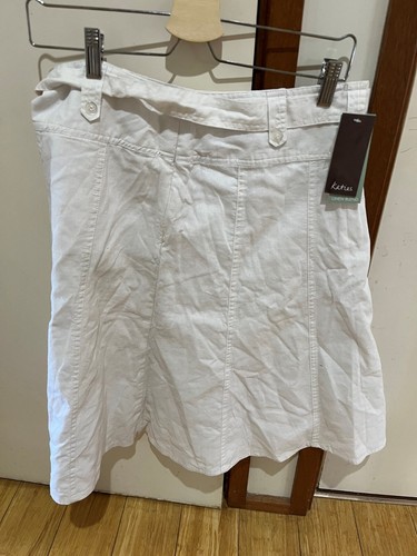 Katies Ladies White Key Basic Linen Blend Skirt, Size 10, NEW with tag - Picture 2 of 3