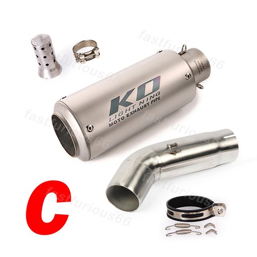 Slip-on For Suzuki GSXR 750 600 2011-2023 Exhaust Mid Link Pipe 51mm Muffler Tip - Picture 9 of 14