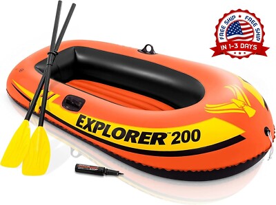 Bote Inflable Con Remos Balsa Bote De Pesca Resistente Durable Bomba De Aire NEW