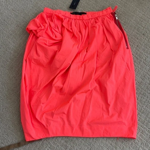 Marc by Marc Jacobs Ellsworth драпированный тафта карандаш юбка неоновый розовый лава 8 $278 - Изображение 2 из 4