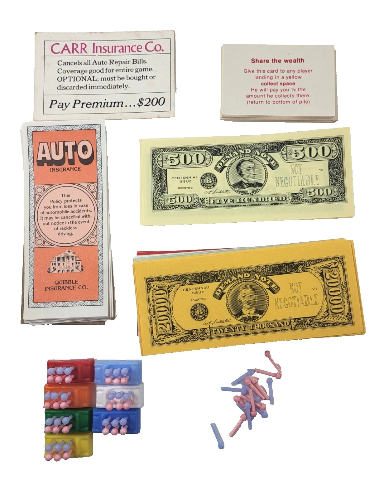 Juego de Mesa Milton Bradley dinero piezas y piezas