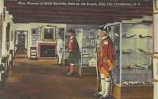 Vintage New York Linen Postcard Main Museum Fort Ticonderoga South Barracks