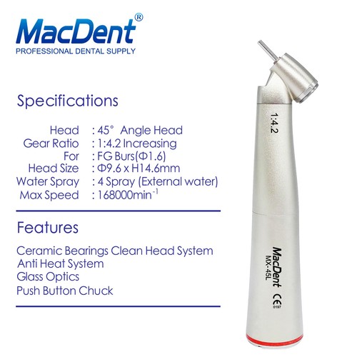NSK Style Dental 1:4.2 Contra Angle Fiber Optic Handpiece/ Sonic-MF Air Scaler - Picture 6 of 50