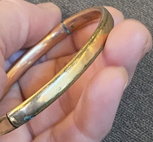 VTG Antique Providence Stock Co. Gold Filled Hinged Bangle Bracelet Engraved - Picture 5 of 8