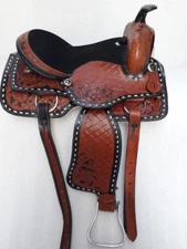 western saddle barrel racing new leather horse pleasure trail tack set