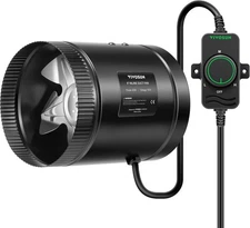 VIVOSUN Inline Booster Duct Fan 6” 275 6”& Speed Controller, Black 