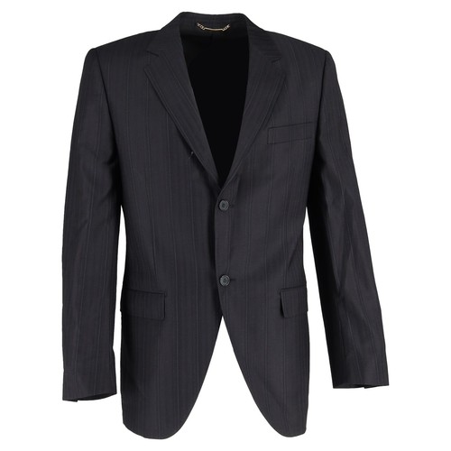 Dolce & Gabbana Striped Single Breasted Blazer In Wool Men Black Size 52