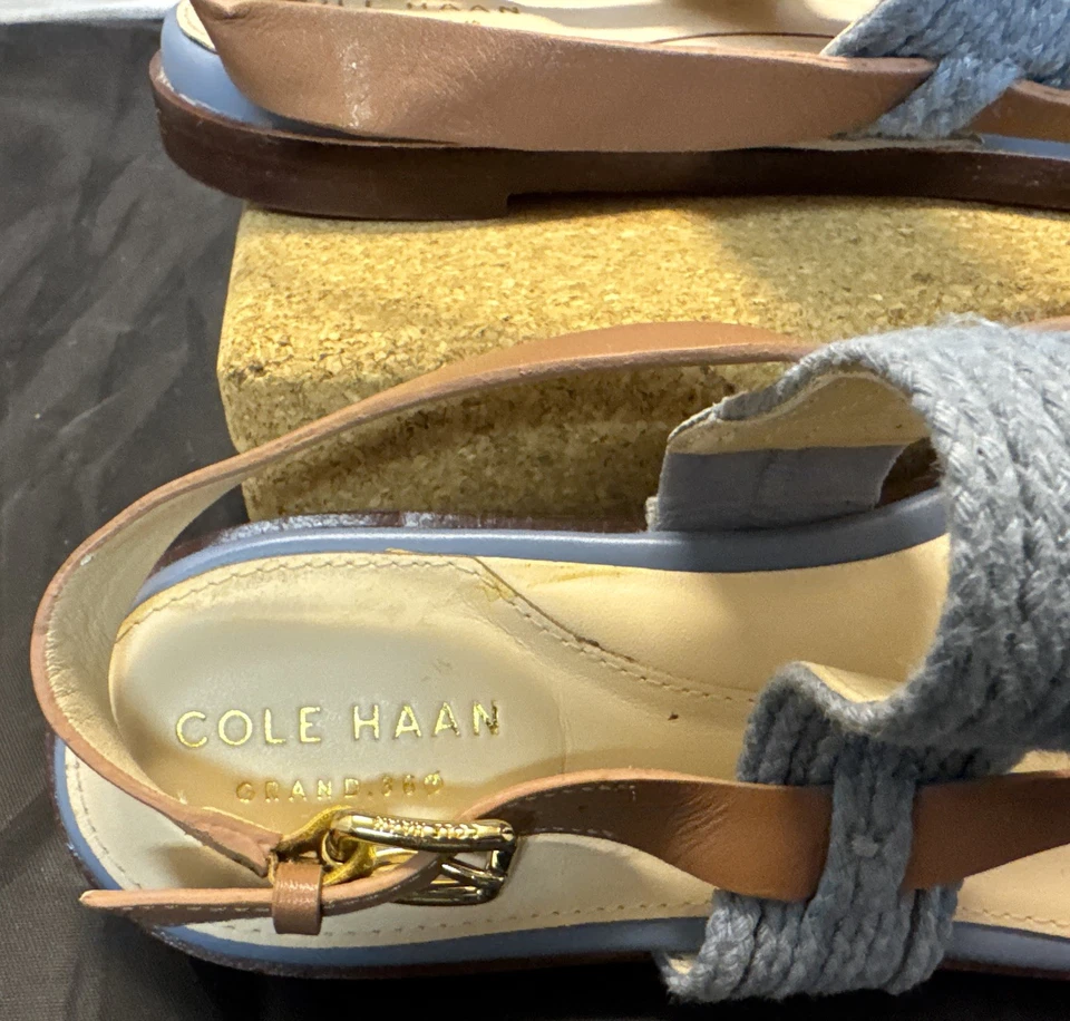 Женские кожаные босоножки Cole Haan Grand 360 Anica размер 7 с ремешками на носке плоские - Изображение 4 из 4