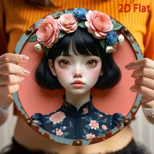 8" Medieval Asian Landscape Aluminum Art - Fantasy Style