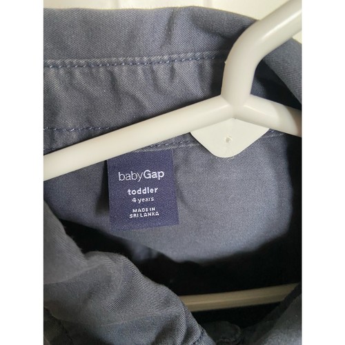 Gap Boys Shirt Size 4 The Brick Lane Gray Work Style Button Up Down Front - Picture 4 of 5