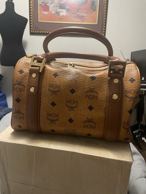 Vintage MCM Cognac Visetos Boston Bag | eBay