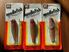 3 Luhr Jensen Needlefish Discontinued Pre Rapala Size 3 Grasshopper 2.5in 0068