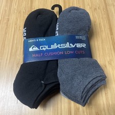 Quicksilver Half Cushion Low Cuts Socks New 8 Pack Sock 10-13