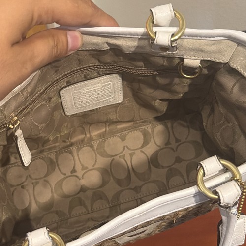 Coach Soho Straw Tote Bag White 3237 - Gem