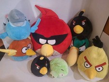 Lot Of 8 Various Sizes Angry Birds Plush .