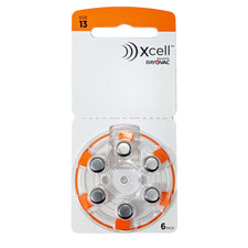 Rayovac Xcell Size 13 1.45V Zinc Air Hearing Aid Batteries 6 Pack