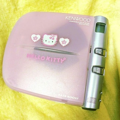 KENWOOD ハローキティ ポータブルCDプレーヤー DPC-391(KT) Kenwood DPC-391 Portable CD Player Sanrio Hello Kitty Model