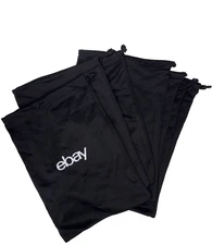 eBay Official Brand Set of 8 Black Fabric Cloth Dust Storage Bags 13.5"x19"