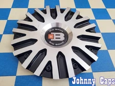 BIG BANG Wheels # C-252-02 . BLACK & SILVER METAL Center Cap [76] (QTY. 1)