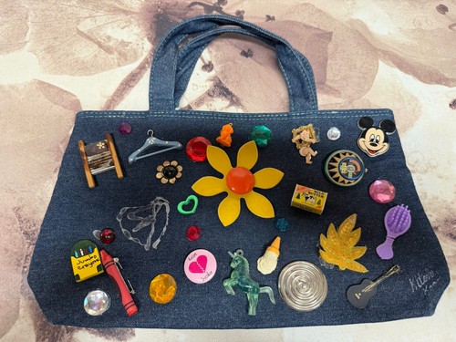 Vintage Lancôme Exclusive Denim Tote Bag mit DIY Vintage Verzierungen - Bild 5 von 11