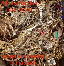 2 Lbs TESTED W XRF Gold Plated Recovery Scrap Craft Broken Jewelry BULK LOT