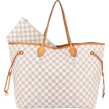 Louis Vuitton Monogram Damier Azur  Neverfull GM Shoulder Bag Tasche