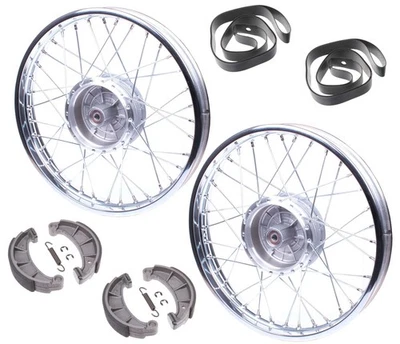 2X Stahlfelge Felge Speichenrad Bremsbacken Simson S51 S50 1,6x16 Rad Schwalbe - Bild 1 von 4