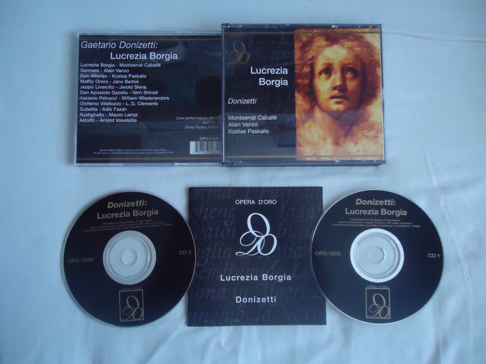 Donizetti Lucrezia Borgia, Caballé, Vanzo, Paskalis, Perlea DOUBLE CD ALBUM