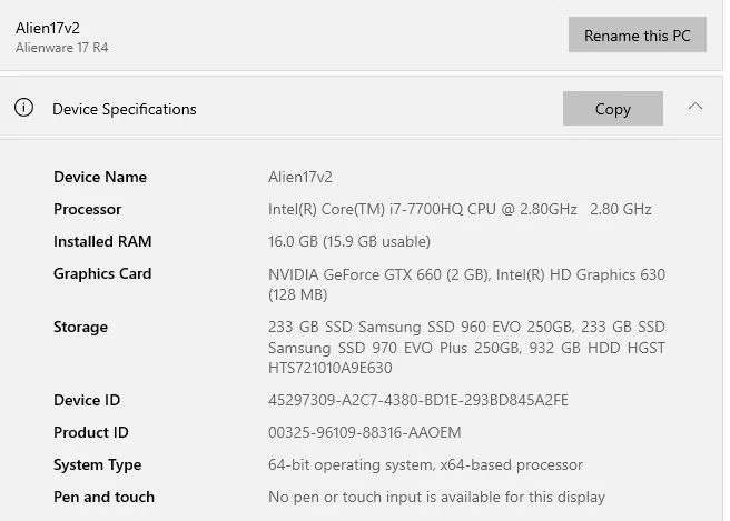 Amplificador de gráficos Alienware AW17R4 *AND* todos los cables Foto 3 de 4