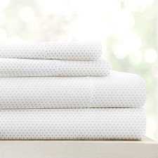 Linen Market 4 Piece King Sheet Set - Breathable, Double-Brushed Patterned Co...