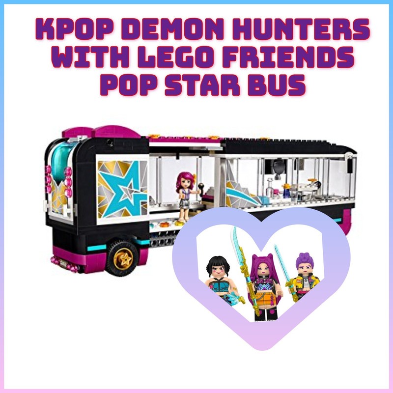 KPOP Demon Hunters & LEGO Friends Set 41106 Pop Star Tour Bus READY TO BUILD!