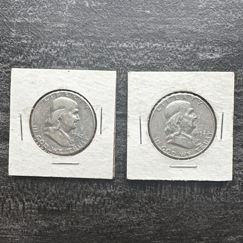 Lot Of (2) 1952-D And 1952-P Franklin Half Dollars, 90% Silver