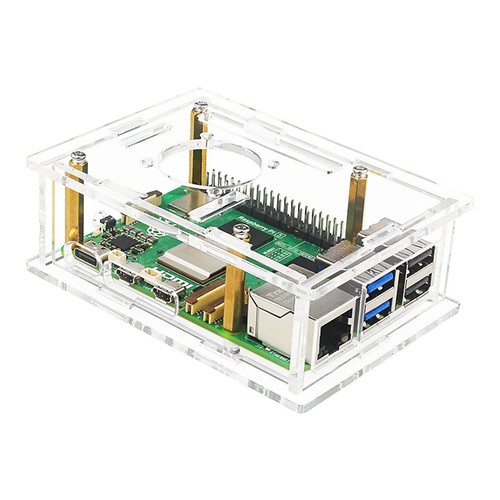 Acrylic Case With Heat Sink Cooling Fan For Raspberry Pi 5 Clear Shell Box - Photo 3/12
