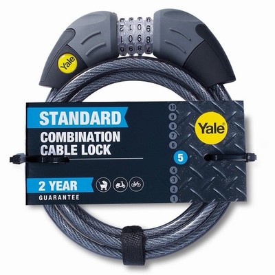 Yale Standard Zahlen-Kabelschloss - 4-stelliges Fahrrad/Roller Sicherheitsschloss - NEU