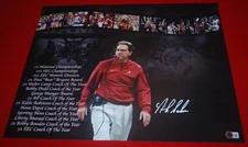 COACH NICK SABAN ALABAMA CRIMSON TIDE Signed 16X20 Photo Beckett COA 1W497111