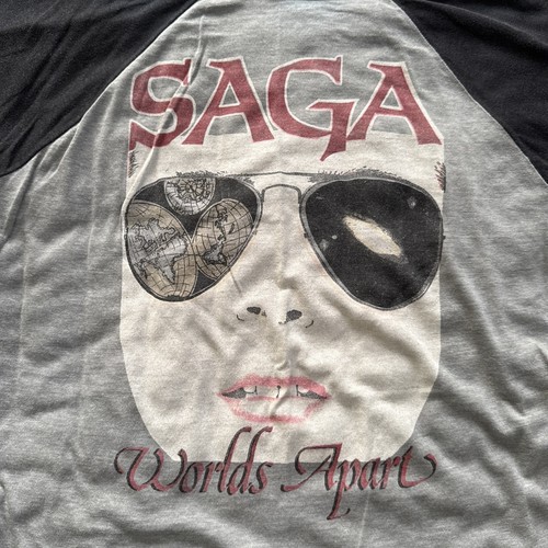 Vintage Sage - Worlds Apart 1981 Tour T-shirt (Large, Gray/ Black 3/4 Sleeve) - Picture 2 of 5
