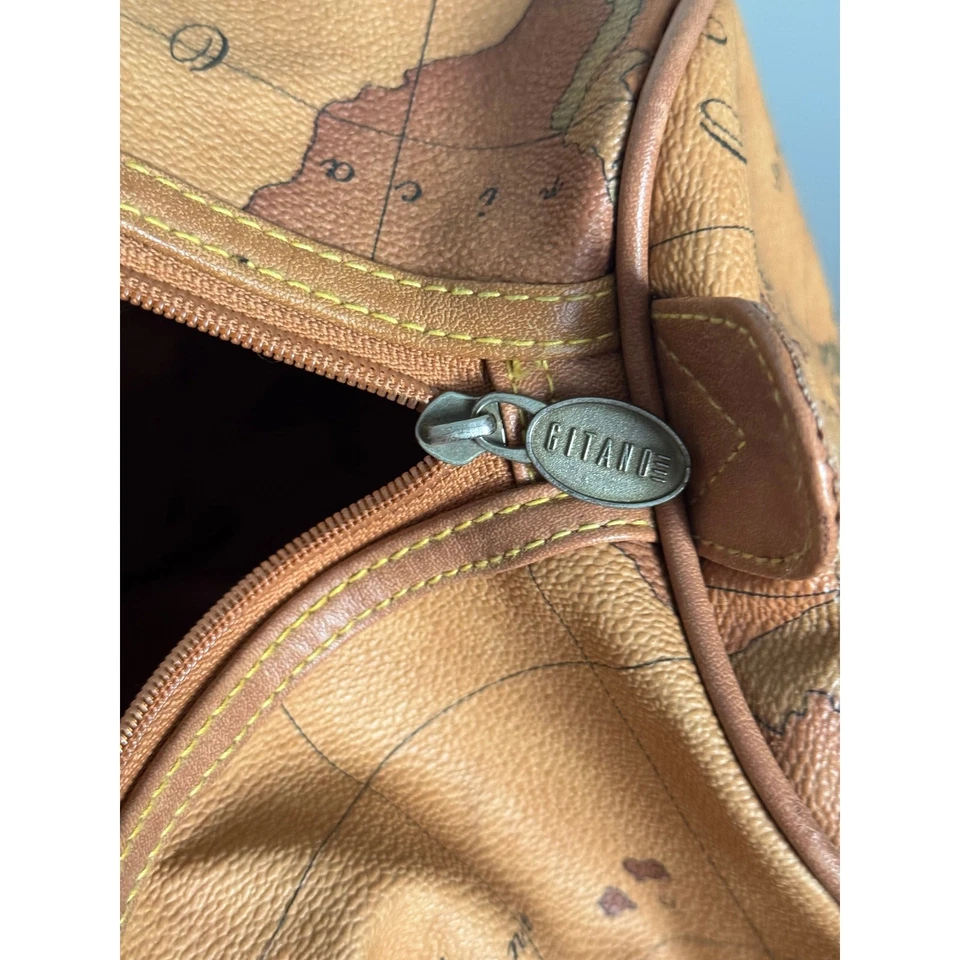 Bolso de Lona de Colección Gitano Mapa del Mundo Equipaje de Viaje Cuero Atlas Foto 4 de 4
