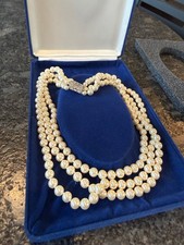 Vintage JBK Jacqueline Kennedy Camrose & Kross 3 Strand Faux Pearl Necklace 
