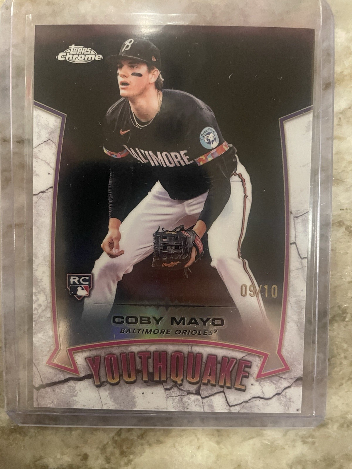 2025 Topps Chrome Coby Mayo RC Black Refractor /10 Youthquake #YQ-2 Baltimore