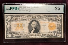 1922 $20 Gold Certificate Fr. 1187 Speelman | White - PMG 25