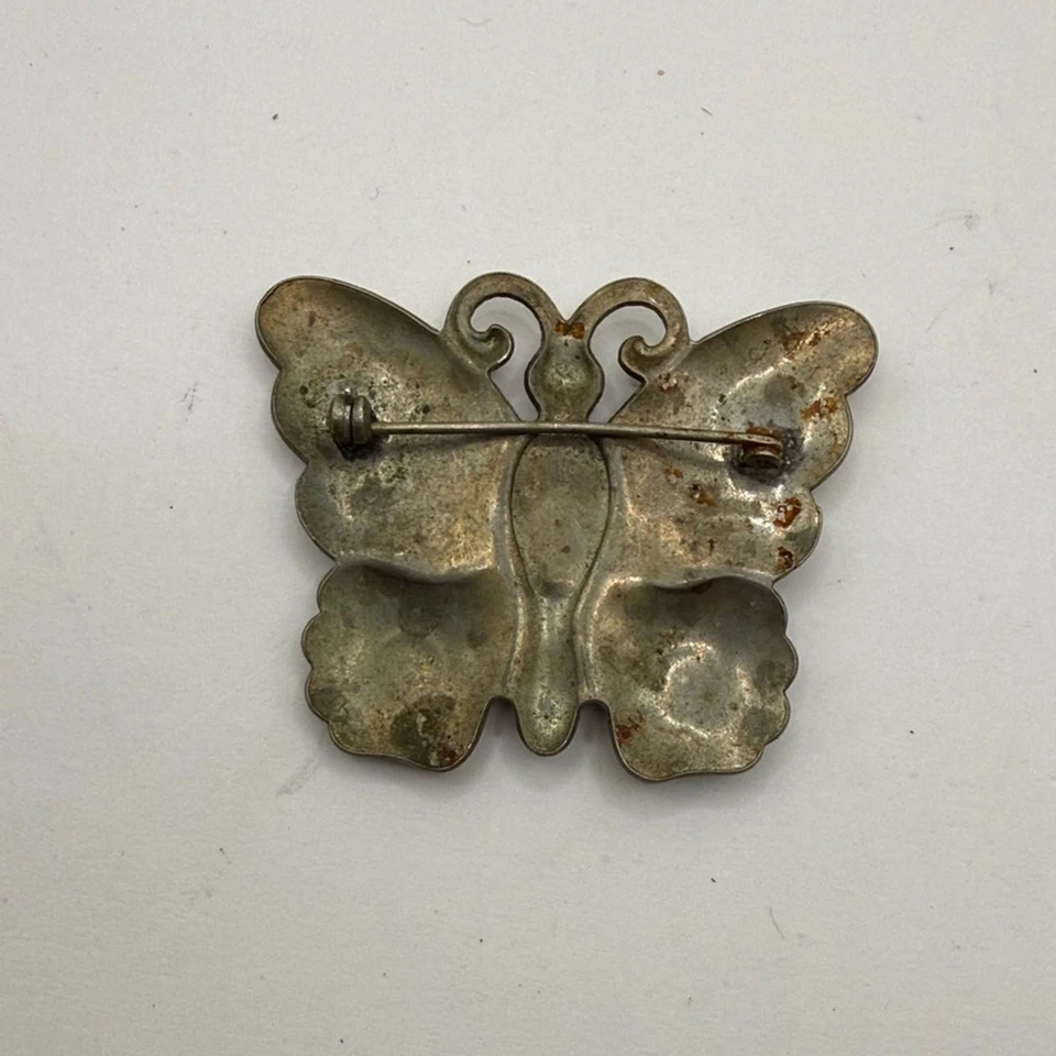 Broche vintage mariposa pero imitación turquesa coleccionable Taxco? Foto 3 de 4