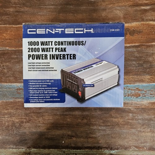 CEN-TECH Power Inverter 1000 Watt Continuous/2000 Watt Peak 115 VAC 11-15 VDC - Picture 3 of 24